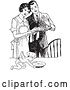 Vector Clip Art of Retro Cherub Chef and Wife Serving Her Husband Fresh Cookies by Picsburg