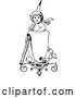 Vector Clip Art of Retro Cherub with a Pencil and Sign by Prawny Vintage