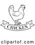 Vector Clip Art of Retro Chicken Food Banner and Bird by AtStockIllustration