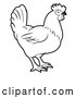 Vector Clip Art of Retro Chicken in Profile by AtStockIllustration
