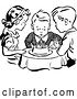 Vector Clip Art of Retro Children Watching a Boy Blow out His Birthday Cake Candles by Prawny Vintage