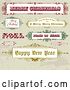 Vector Clip Art of Retro Christmas and New Year Greeting Banners and Signs on Grunge by BestVector