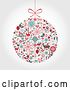 Vector Clip Art of Retro Christmas Bauble of Holiday Items on Shading by OnFocusMedia