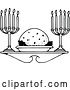 Vector Clip Art of Retro Christmas Plum Pudding Dessert and Candles by Prawny Vintage