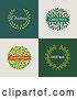 Vector Clip Art of Retro Christmas Wreaths with Text on Different Backgrounds by Elena