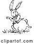 Vector Clip Art of Retro Chubby Rabbit Running by Prawny Vintage