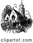 Vector Clip Art of Retro Church and People by Prawny Vintage