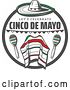 Vector Clip Art of Retro Cinco De Mayo Design with a Sombrero, Poncho and Maracas by Vector Tradition SM
