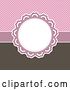 Vector Clip Art of Retro Circular Frame over a Pink Polka Dot and Brown Background by KJ Pargeter