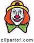 Vector Clip Art of Retro Circus Clown Face by Patrimonio