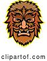 Vector Clip Art of Retro Circus Freak Wolfman Head Mascot by Patrimonio
