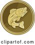 Vector Clip Art of Retro Coin of a Barramundi Asian Sea Bass Fish by Patrimonio