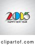 Vector Clip Art of Retro Colorful 2015 Happy New Year Greeting on Gray by KJ Pargeter