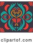 Vector Clip Art of Retro Colorful Floral Art Deco Background by Cherie Reve