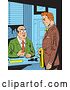 Vector Clip Art of Retro Comic Styled Red Haired White Business Man Meeting with His Boss by Clip Art Mascots