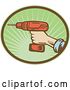 Vector Clip Art of Retro Cordless Drill Tool Logo by Patrimonio