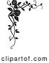 Vector Clip Art of Retro Corner Floral Rose Vine Border Design Element by Vector Tradition SM