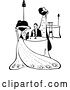 Vector Clip Art of Retro Couple Dining by Prawny Vintage