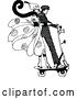 Vector Clip Art of Retro Couple on a Scooter by Prawny Vintage