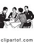 Vector Clip Art of Retro Couples Talking at a Dinner Table by Picsburg