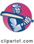 Vector Clip Art of Retro Cricket Batsman Logo - 1 by Patrimonio