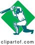 Vector Clip Art of Retro Cricket Batsman Logo - 10 by Patrimonio