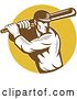Vector Clip Art of Retro Cricket Batsman Logo - 3 by Patrimonio