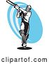 Vector Clip Art of Retro Cricket Batsman Logo - 6 by Patrimonio