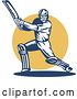 Vector Clip Art of Retro Cricket Batsman Logo - 7 by Patrimonio