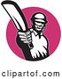 Vector Clip Art of Retro Cricket Batsman Logo - 9 by Patrimonio
