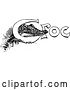 Vector Clip Art of Retro Crocodile Peeking Through Croc by Prawny Vintage