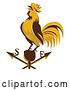 Vector Clip Art of Retro Crowing Rooster on a Weather Vane by Patrimonio