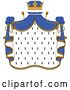 Vector Clip Art of Retro Crown and Patterned Royal Mantle with Blue Drapes by Vector Tradition SM