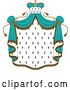 Vector Clip Art of Retro Crown and Patterned Royal Mantle with Turquoise Drapes by Vector Tradition SM