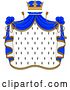 Vector Clip Art of Retro Crown and Royal Mantle with Blue Drapes by Vector Tradition SM