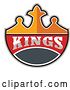 Vector Clip Art of Retro Crown with Kings Text by Patrimonio