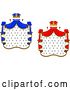 Vector Clip Art of Retro Crowns and Royal Mantles with Red and Blue Drapes by Vector Tradition SM