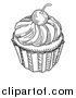 Vector Clip Art of Retro Cupcake by AtStockIllustration