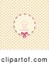 Vector Clip Art of Retro Cupcake Label over Pink Polka Dots on Beige by Elaineitalia