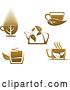 Vector Clip Art of Retro Cups and a Pot of Brown Tea or Coffee by Vector Tradition SM