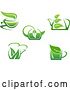 Vector Clip Art of Retro Cups of Green Tea or Coffee 4 by Vector Tradition SM