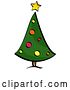 Vector Clip Art of Retro Curved Christmas Tree by BNP Design Studio