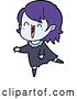 Vector Clip Art of Retro Cute Cartoon Happy Vampire Girl by Lineartestpilot