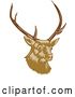 Vector Clip Art of Retro Deer Head with Antlers by Patrimonio