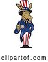 Vector Clip Art of Retro Democratic Party Donkey Uncle Sam Holding a Thumb up by Patrimonio