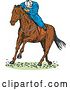 Vector Clip Art of Retro Derby Horse Race Jockey 2 by Patrimonio