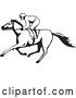 Vector Clip Art of Retro Derby Horse Race Jockey by Patrimonio