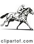 Vector Clip Art of Retro Derby Jockey Racing a Horse 2 by Patrimonio