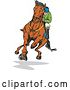 Vector Clip Art of Retro Derby Jockey Racing a Horse 2 by Patrimonio