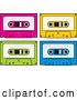 Vector Clip Art of Retro Digital Collage of Audio Cassette Tapes by Any Vector